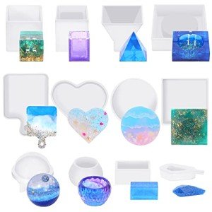 12-Piece Silicone Resin Molds Kit for Art