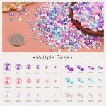 80g Pink Purple Flatback Pearls & Rhinestones Set