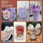 80g Pink Purple Flatback Pearls & Rhinestones Set