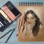 PANDAFLY 20-Pack Colored Charcoal Pencil Set