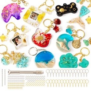 182Pcs Silicone Keychain Resin Molds Kit