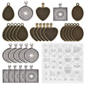 Resin Jewelry Mold Kit with 30 Pcs Trays