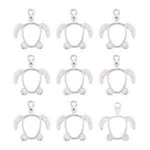 20Pcs Turtle Bezel Pendants for Resin Jewelry