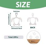 20Pcs Turtle Bezel Pendants for Resin Jewelry