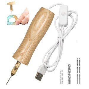 Electric Resin Jewelry Drill Set with Wooden Body