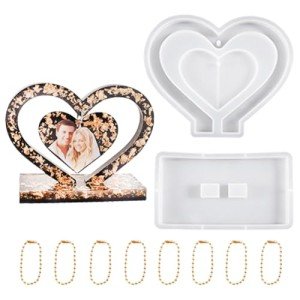 Heart-Shaped Resin Photo Frame Molds Set