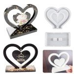 Heart-Shaped Resin Photo Frame Molds Set