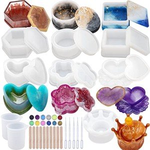 43-Piece Silicone Resin Molds Set for Crafts
