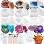 43-Piece Silicone Resin Molds Set for Crafts