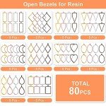 80 Pcs Open Bezels for Resin Crafting