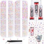 Jelly Resin Rhinestones with Jewelry Glue for Crafts