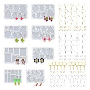 128-Piece Resin Jewelry Molds and Keychain Kit