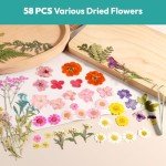 58PCS Dried Pressed Flowers for Resin Art