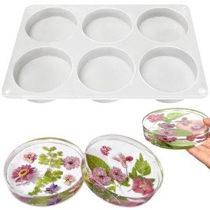 6-Cavity Deep Round Coaster Molds for Resin