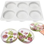 6-Cavity Deep Round Coaster Molds for Resin