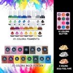 Clear Epoxy Resin Kit with 15 Pigments & Micas