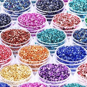 12 Color Crushed Glass Glitter for Resin Art