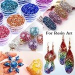 12 Color Crushed Glass Glitter for Resin Art