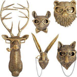 Bronze Resin Deer Head Wall Decor Art