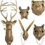 Bronze Resin Deer Head Wall Decor Art