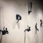 3D Climbing Man Resin Wall Sculptures Set