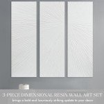 Sunburst Modern Resin Wall Art - 3 Pieces