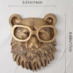 Gold Animal Head Wall Art Sculpture for Home