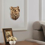 Gold Animal Head Wall Art Sculpture for Home