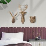 Gold Animal Head Wall Art Sculpture for Home