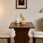 Modern Gold Abstract Resin Sculpture for Home Decor