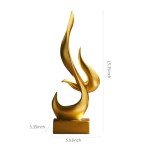 Modern Gold Abstract Resin Sculpture for Home Decor