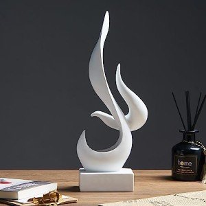 White Flame Abstract Resin Art Sculpture for Decor