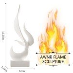 White Flame Abstract Resin Art Sculpture for Decor