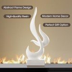 White Flame Abstract Resin Art Sculpture for Decor