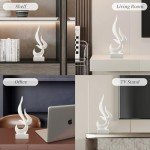 White Flame Abstract Resin Art Sculpture for Decor