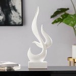 White Flame Abstract Resin Art Sculpture for Decor