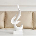White Flame Abstract Resin Art Sculpture for Decor