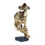 Gold Thinker Statue - Modern Resin Art Decor