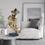 Gold Thinker Statue - Modern Resin Art Decor