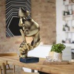 Gold Thinker Statue - Modern Resin Art Decor