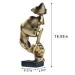 Gold Thinker Statue - Modern Resin Art Decor
