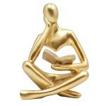 Gold Woman Thinker Statue - Modern Abstract Decor