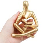 Gold Woman Thinker Statue - Modern Abstract Decor