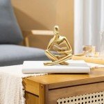 Gold Woman Thinker Statue - Modern Abstract Decor