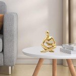 Gold Woman Thinker Statue - Modern Abstract Decor