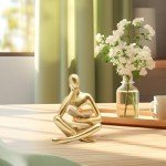 Gold Woman Thinker Statue - Modern Abstract Decor