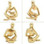 Gold Woman Thinker Statue - Modern Abstract Decor