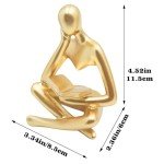 Gold Woman Thinker Statue - Modern Abstract Decor