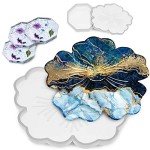 8-Piece Silicone Resin Coaster Molds Set