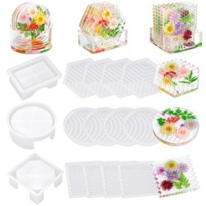 15 Silicone Coaster Resin Molds for DIY Art